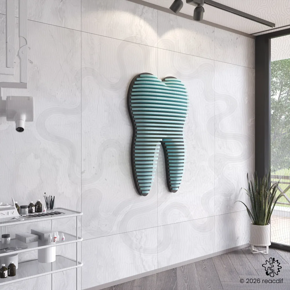 - Professional teeth shaped parametric wall art design files for CNC cutting. Abstract geometric wall installation. Statemen