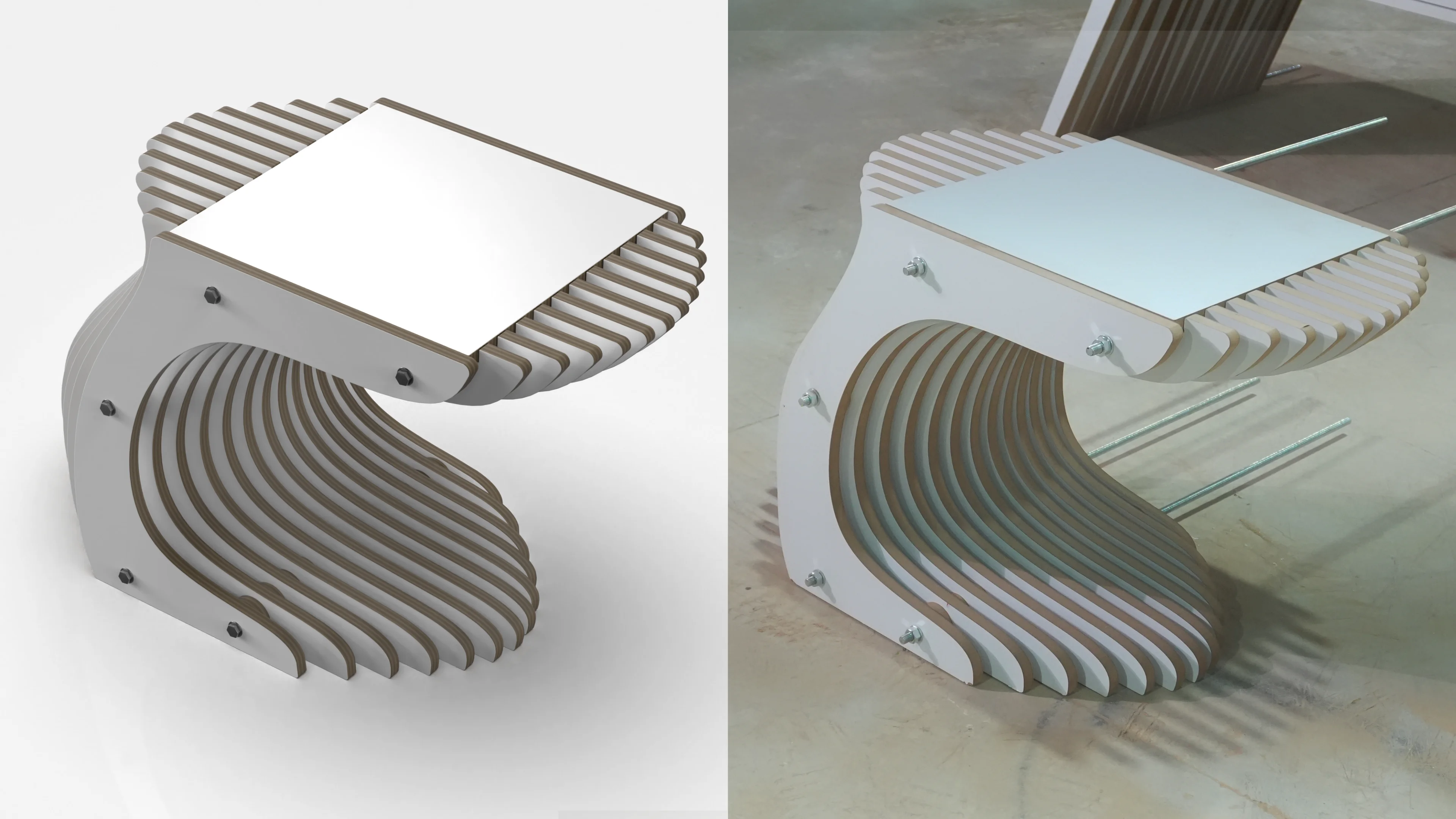 Parametric Coffee Table A-5 | Wavy Wooden CNC Design | Multi-Size Digital Furniture Plans
