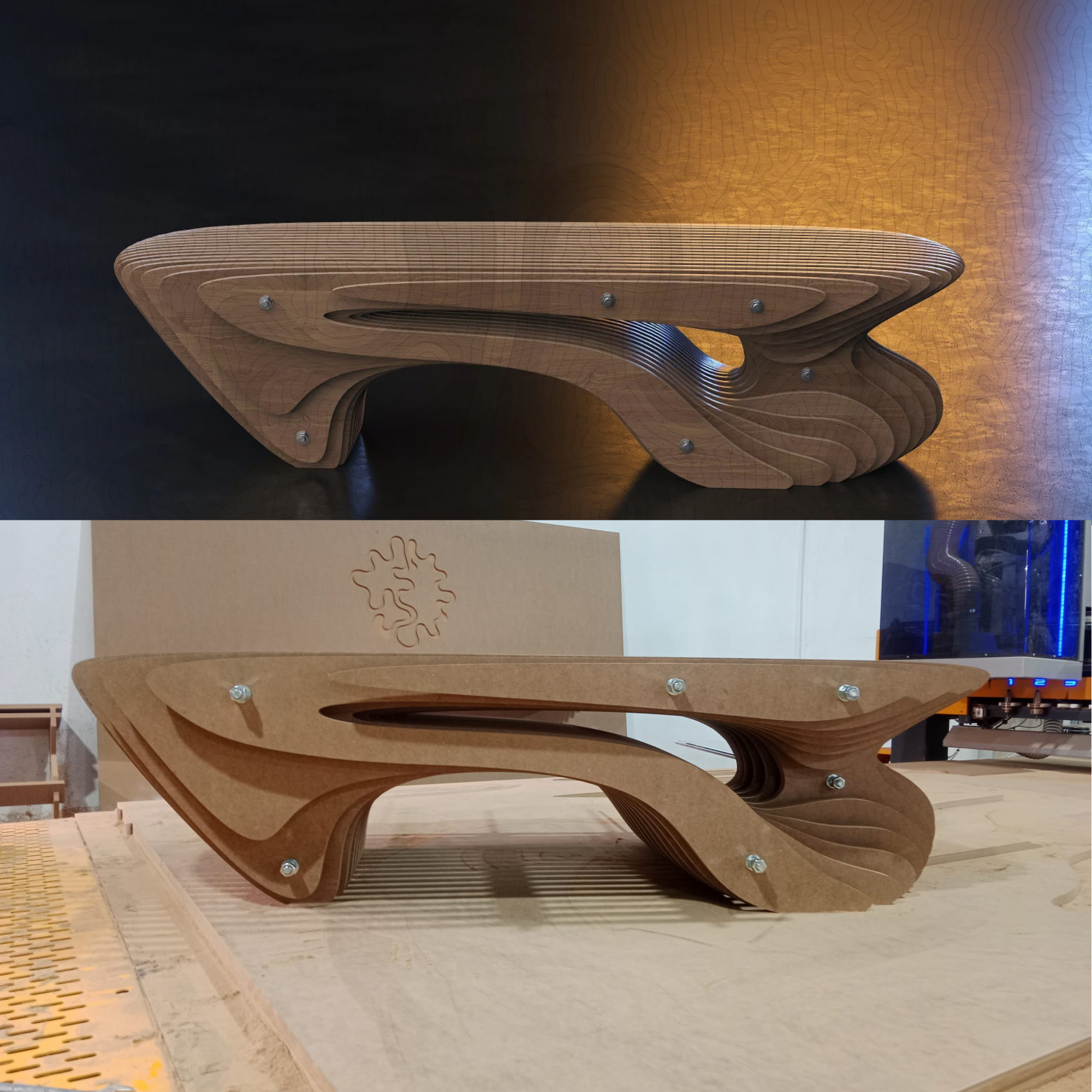 Parametric Bench A-7 — Digital Furniture Plan for DIY Maker