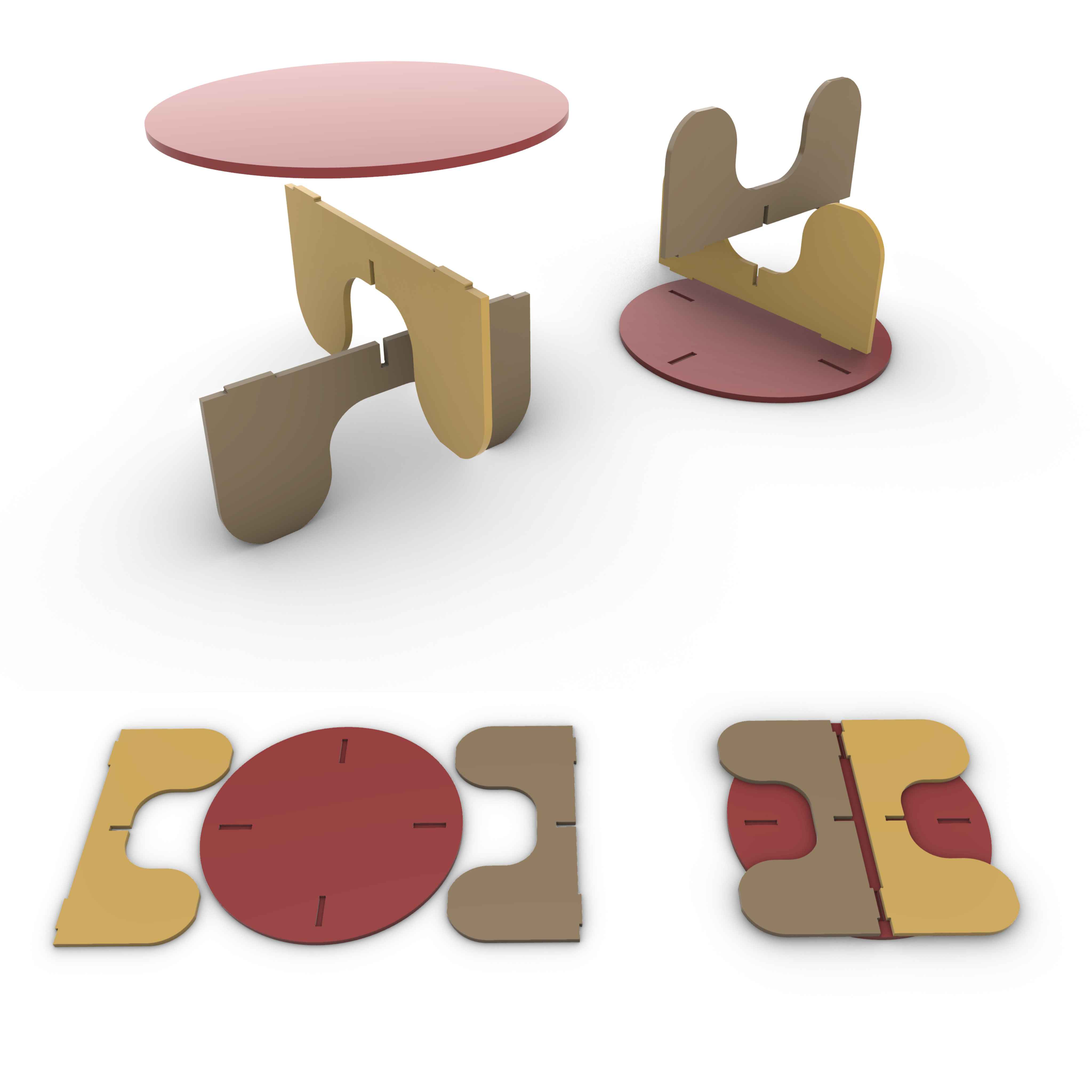 Flat Pack Coffee Table A-1 | CNC Router Ready Files